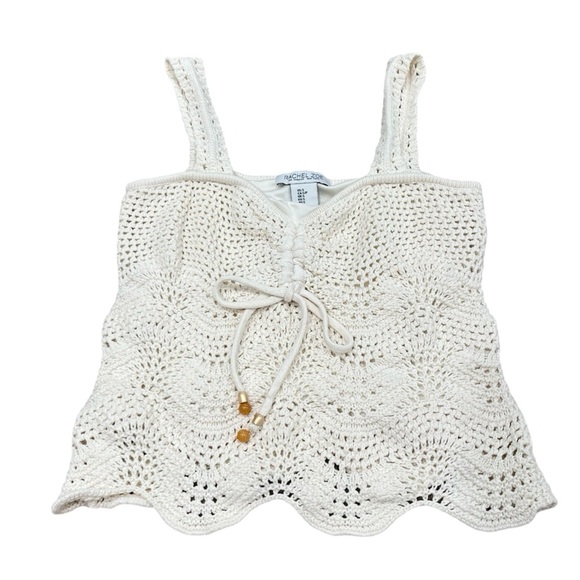Rachel Zoe Chic Cream Crochet Tank Top | Size Small - Picture 2 of 6